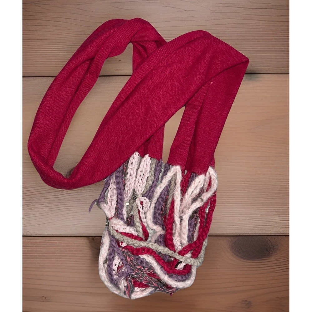 Kuna Red Baby Alpaca Infinity Scarf 68" With‎ Crochet